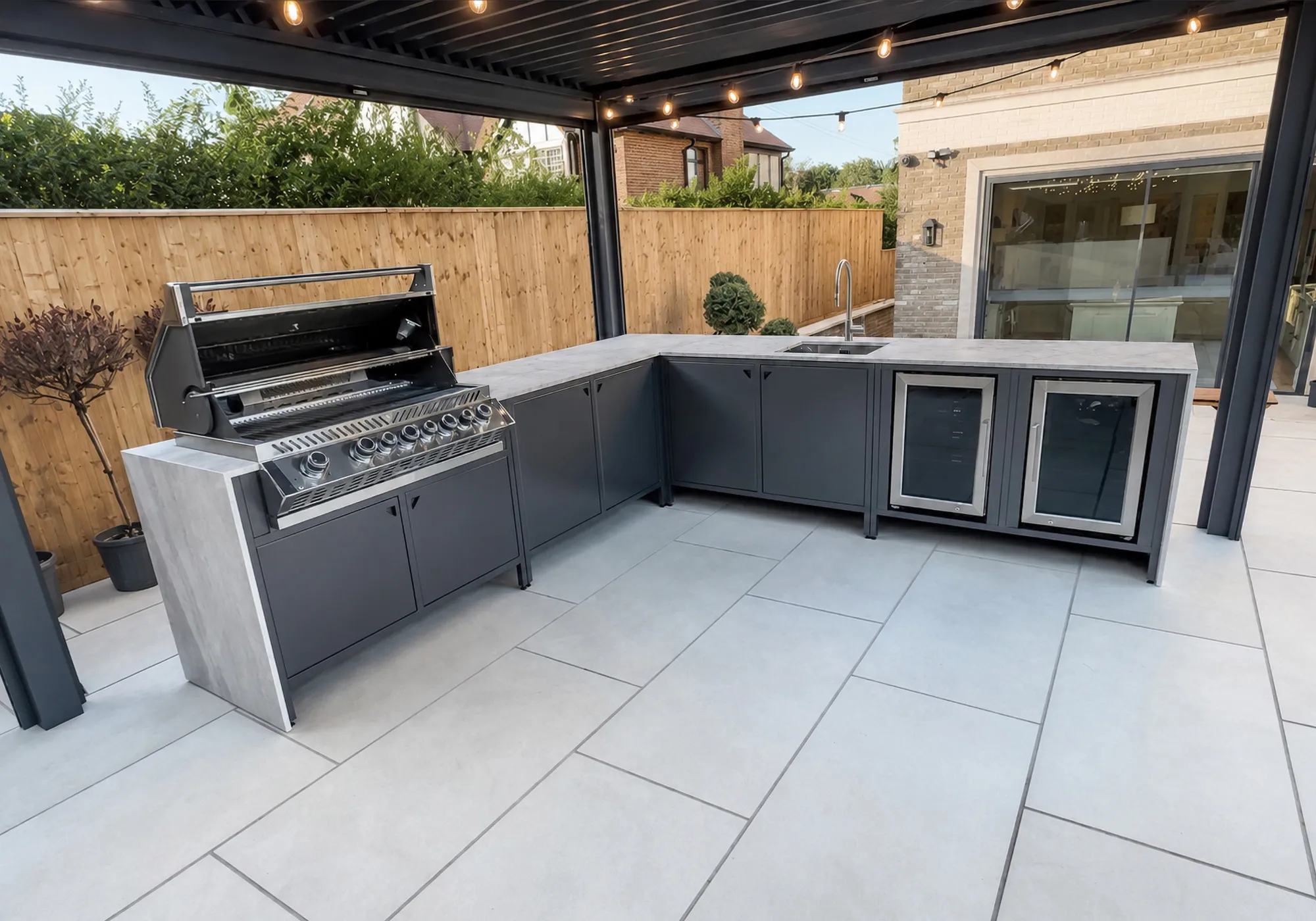 Outdoor BBQ with fridges and cabinets | Essendon